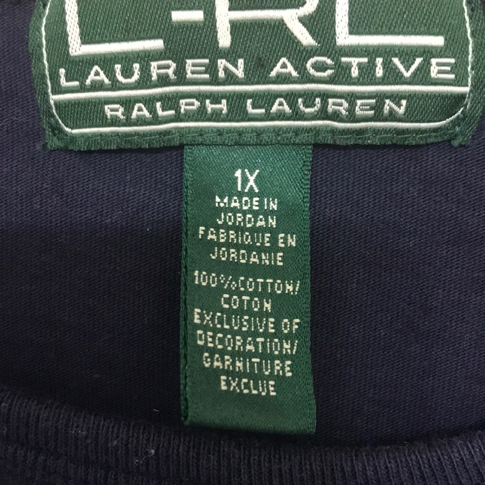 Ralph Lauren Silver Emblem Navy Tee shirt size 1X
